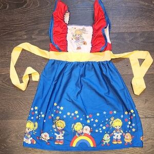 Vintage Rainbow Bright Red and Blue Kids Apron Dress